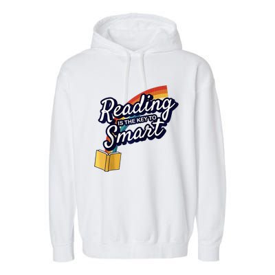 Reading Is The Key To Smart Raglan Baseball Garment-Dyed Fleece Hoodie