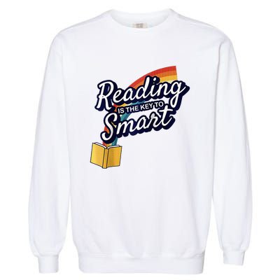 Reading Is The Key To Smart Raglan Baseball Garment-Dyed Sweatshirt