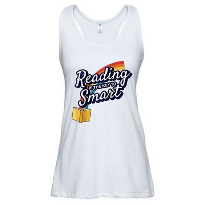 Reading Is The Key To Smart Raglan Baseball Ladies Essential Flowy Tank