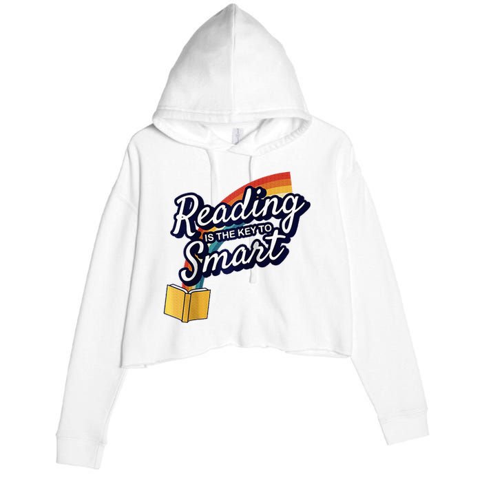 Reading Is The Key To Smart Raglan Baseball Crop Fleece Hoodie