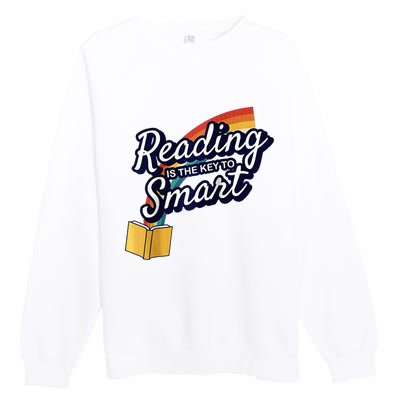 Reading Is The Key To Smart Raglan Baseball Premium Crewneck Sweatshirt