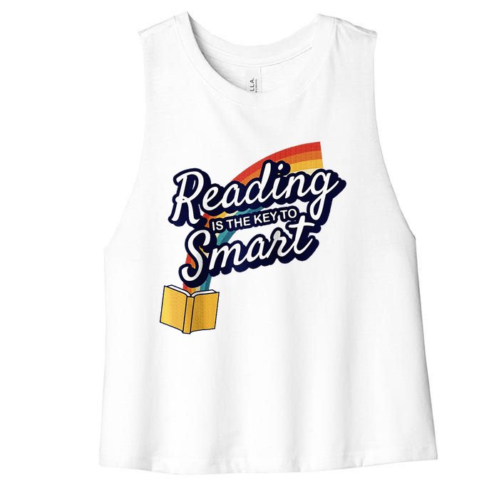 Reading Is The Key To Smart Raglan Baseball Women's Racerback Cropped Tank