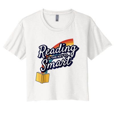 Reading Is The Key To Smart Raglan Baseball Women's Crop Top Tee