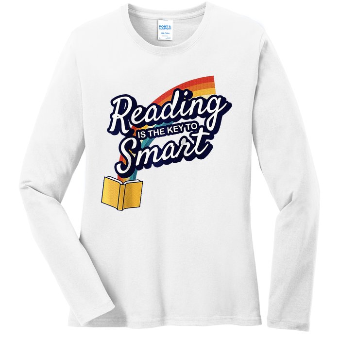 Reading Is The Key To Smart Raglan Baseball Ladies Long Sleeve Shirt