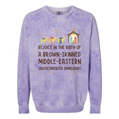 Rejoice In The Birth Of A Brownskinned Middleeastern Colorblast Crewneck Sweatshirt