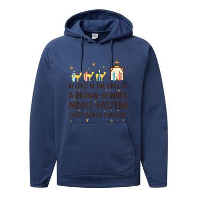 Rejoice In The Birth Of A Brownskinned Middleeastern Performance Fleece Hoodie