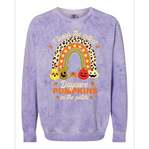 Rainbow I Teach The Cutest Pumpkins In The Patch Fall Season Colorblast Crewneck Sweatshirt