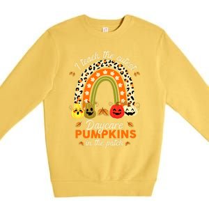 Rainbow I Teach The Cutest Pumpkins In The Patch Fall Season Premium Crewneck Sweatshirt