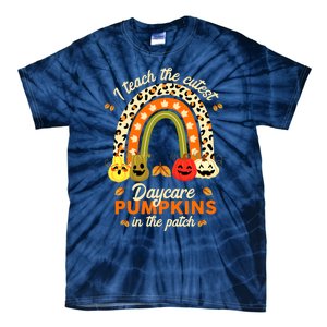 Rainbow I Teach The Cutest Pumpkins In The Patch Fall Season Tie-Dye T-Shirt