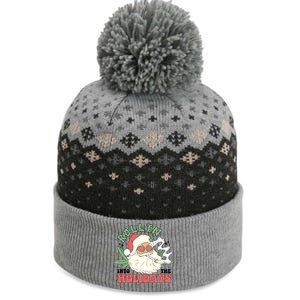 Rollin Into The Holidays Funny Marijuana Santa The Baniff Cuffed Pom Beanie