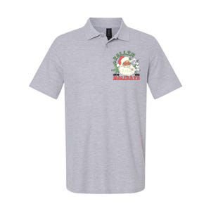 Rollin Into The Holidays Funny Marijuana Santa Softstyle Adult Sport Polo