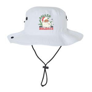 Rollin Into The Holidays Funny Marijuana Santa Legacy Cool Fit Booney Bucket Hat