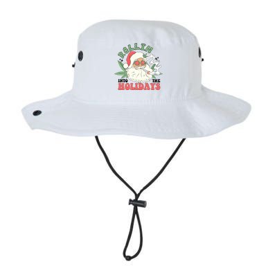 Rollin Into The Holidays Funny Marijuana Santa Bucket Hat