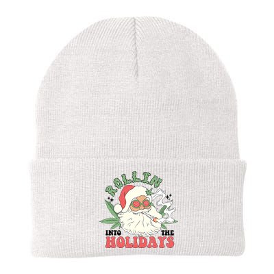 Rollin Into The Holidays Funny Marijuana Santa Beanie