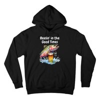 Reelin In The Good Times A Unique Fish & Beer Design Hoodie