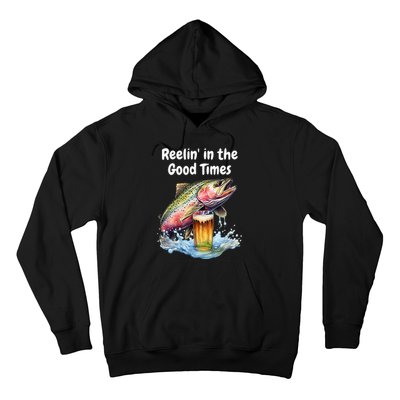 Reelin In The Good Times A Unique Fish & Beer Design Hoodie