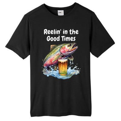 Reelin In The Good Times A Unique Fish & Beer Design Tall Fusion ChromaSoft Performance T-Shirt