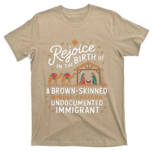 Rejoice In The Birth Of A Brown Skinned Christmas Christian T-Shirt