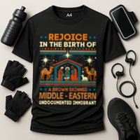 Rejoice In The Birth Of A Brown Skinned Middle Eastern Jesus Cooling Performance Crew T-Shirt
