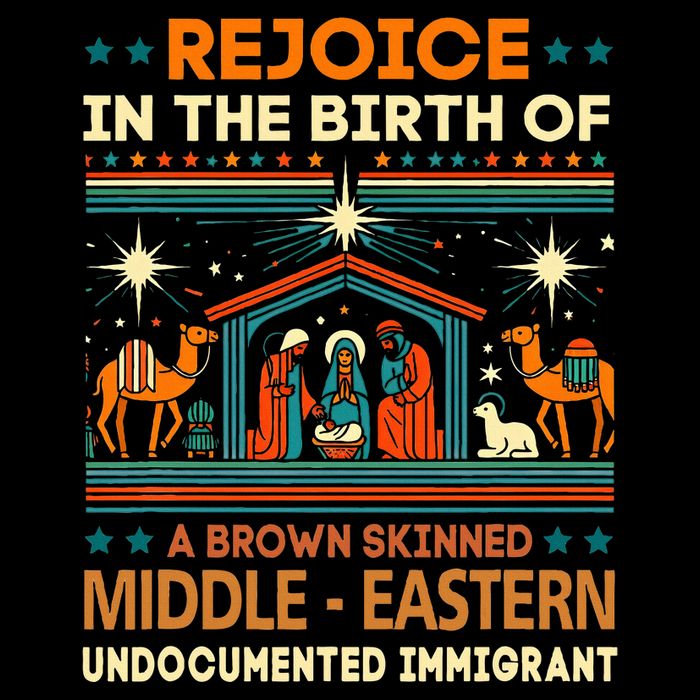 Rejoice In The Birth Of A Brown Skinned Middle Eastern Jesus Cooling Performance Crew T-Shirt