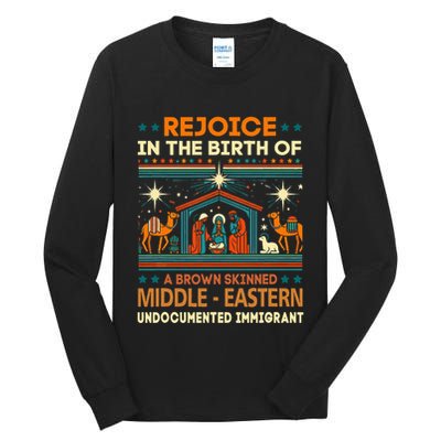 Rejoice In The Birth Of A Brown Skinned Middle Eastern Jesus Tall Long Sleeve T-Shirt