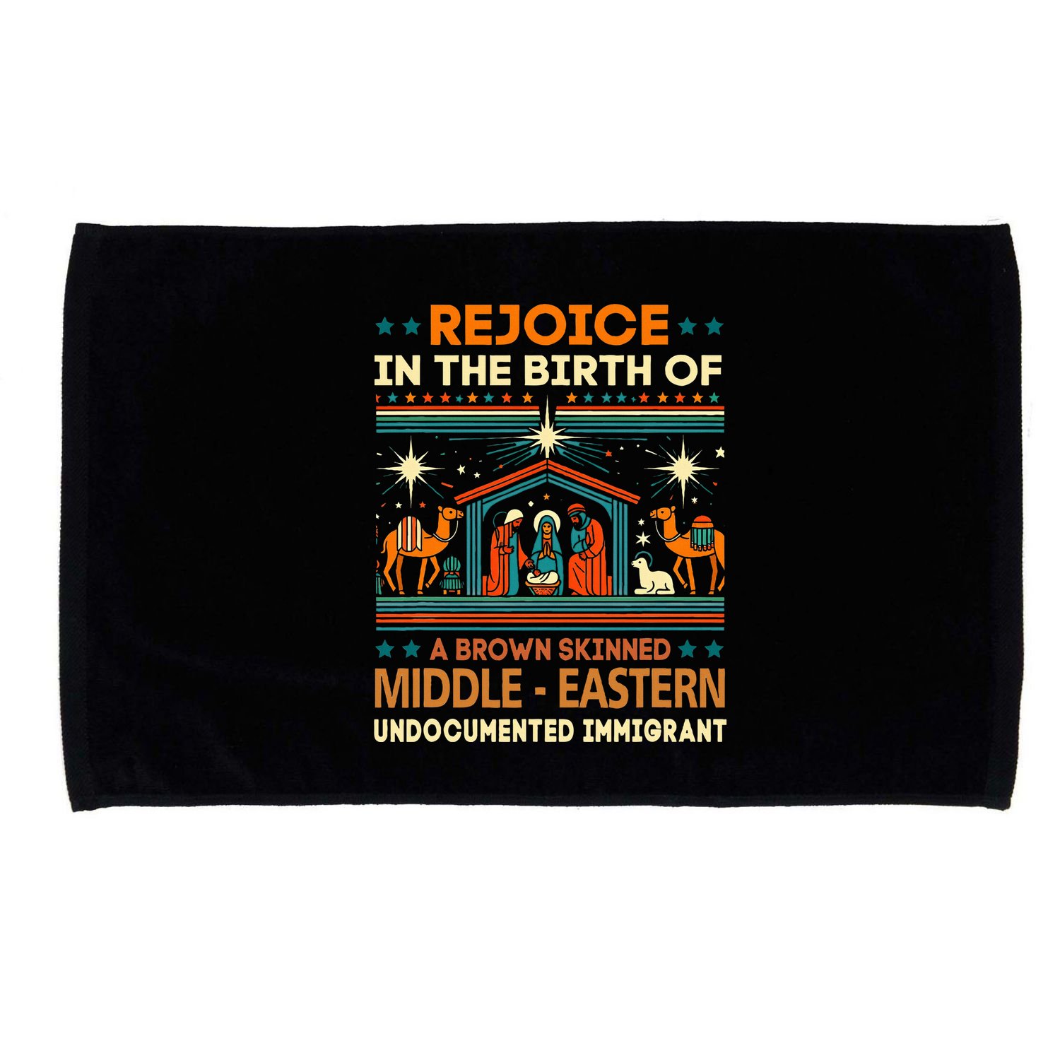 Rejoice In The Birth Of A Brown Skinned Middle Eastern Jesus Microfiber Hand Towel
