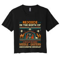 Rejoice In The Birth Of A Brown Skinned Middle Eastern Jesus Women's Crop Top Tee