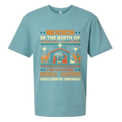 Rejoice In The Birth Of A Brown Skinned Middle Eastern Jesus Sueded Cloud Jersey T-Shirt