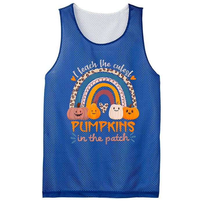 Rainbow I Teach The Cutest Pumpkins In The Patch Fall Season Gift Mesh Reversible Basketball Jersey Tank