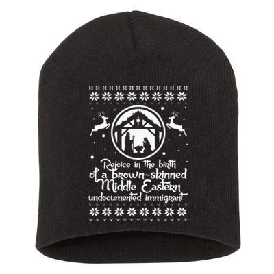 Rejoice In The Birth Of A BrownSkinned Middle Eastern Xmas Short Acrylic Beanie