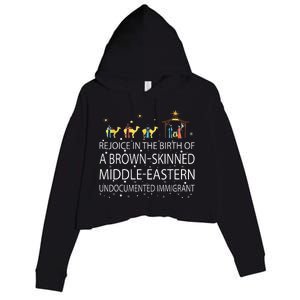 Rejoice In The Birth Of A Brown Skinned Middle Eastern Crop Fleece Hoodie