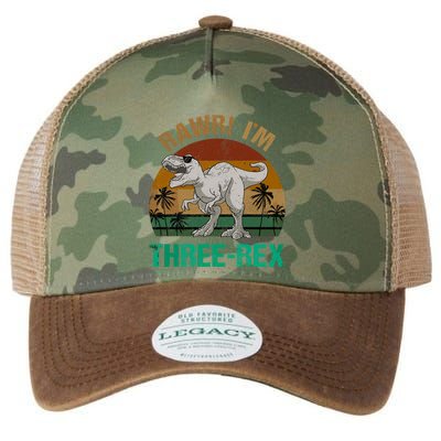 Rawr I'm Three Rex 3rd Birthday T-rex Dinosaur 3 Years Old Legacy Tie Dye Trucker Hat