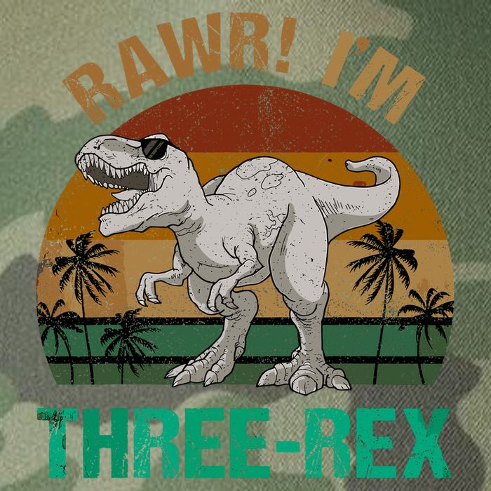 Rawr I'm Three Rex 3rd Birthday T-rex Dinosaur 3 Years Old Legacy Tie Dye Trucker Hat
