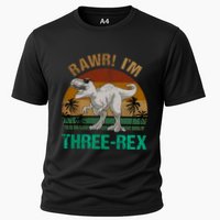Rawr I'm Three Rex 3rd Birthday T-rex Dinosaur 3 Years Old Performance Shirt
