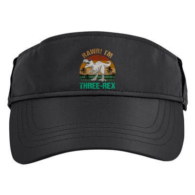 Rawr I'm Three Rex 3rd Birthday T-rex Dinosaur 3 Years Old Adult Drive Performance Visor