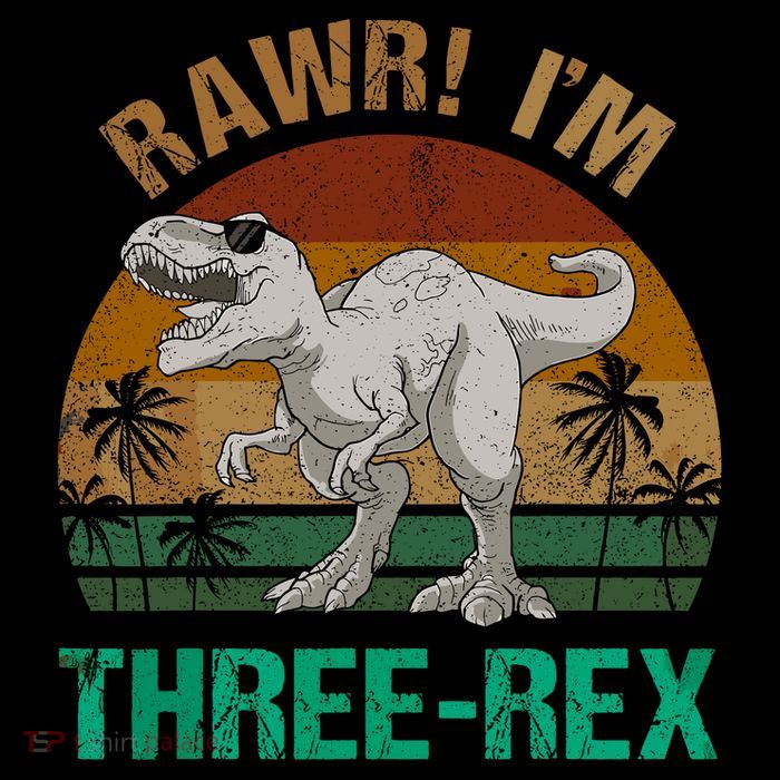 Rawr I'm Three Rex 3rd Birthday T-rex Dinosaur 3 Years Old Bucket Hat