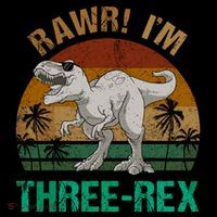 Rawr I'm Three Rex 3rd Birthday T-rex Dinosaur 3 Years Old Youth Performance Sprint T-Shirt