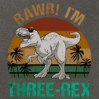 Rawr I'm Three Rex 3rd Birthday T-rex Dinosaur 3 Years Old Cotton Canvas Backpack