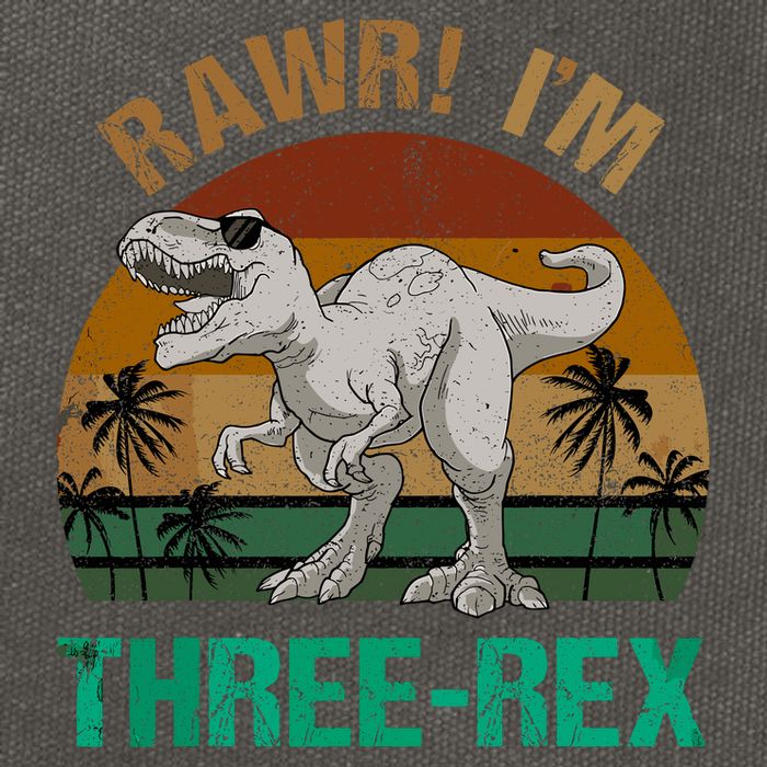 Rawr I'm Three Rex 3rd Birthday T-rex Dinosaur 3 Years Old Cotton Canvas Backpack