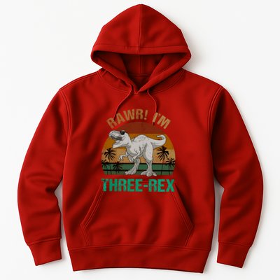 Rawr I'm Three Rex 3rd Birthday T-rex Dinosaur 3 Years Old Hoodie