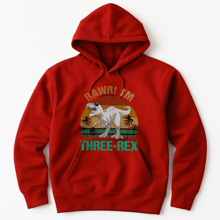Rawr I'm Three Rex 3rd Birthday T-rex Dinosaur 3 Years Old Hoodie