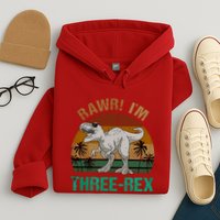 Rawr I'm Three Rex 3rd Birthday T-rex Dinosaur 3 Years Old Hoodie