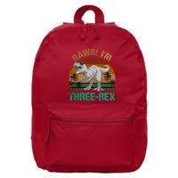 Rawr I'm Three Rex 3rd Birthday T-rex Dinosaur 3 Years Old 16 in Basic Backpack