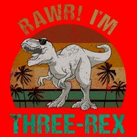 Rawr I'm Three Rex 3rd Birthday T-rex Dinosaur 3 Years Old 16 in Basic Backpack
