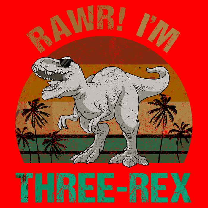 Rawr I'm Three Rex 3rd Birthday T-rex Dinosaur 3 Years Old 25L Jumbo Tote