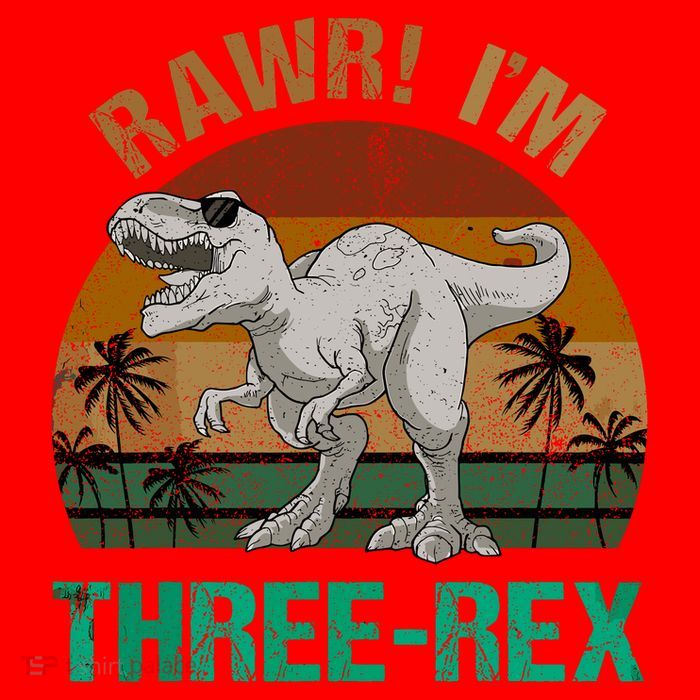 Rawr I'm Three Rex 3rd Birthday T-rex Dinosaur 3 Years Old Pom Pom 12in Knit Beanie