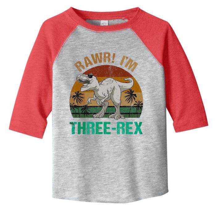 Rawr I'm Three Rex 3rd Birthday T-rex Dinosaur 3 Years Old Toddler Fine Jersey T-Shirt