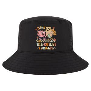 Retro I Teach The Cutest Turkey Thanksgiving Pumpkin Teacher Cool Comfort Performance Bucket Hat