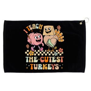 Retro I Teach The Cutest Turkey Thanksgiving Pumpkin Teacher Grommeted Golf Towel