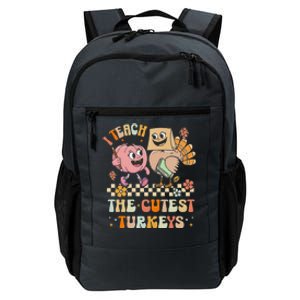 Retro I Teach The Cutest Turkey Thanksgiving Pumpkin Teacher Daily Commute Backpack